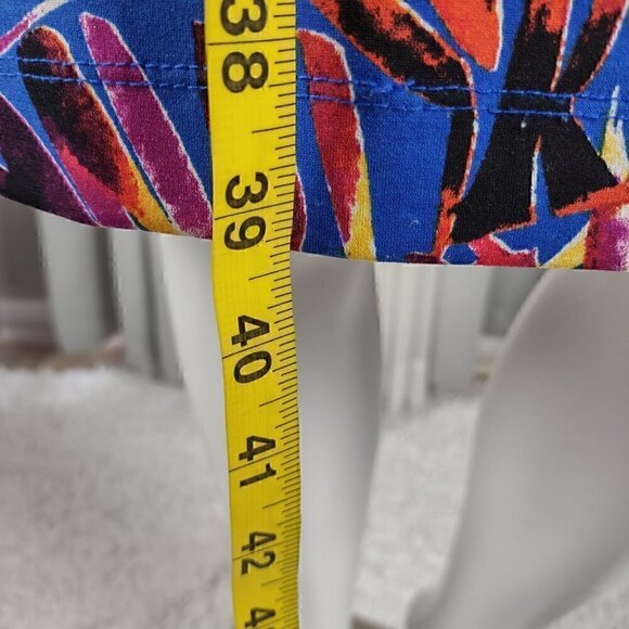 Calvin Klein Blue Tropical Floral Cruise Resort Cold Shoulder Dress, Size 2 - Picture 6 of 10